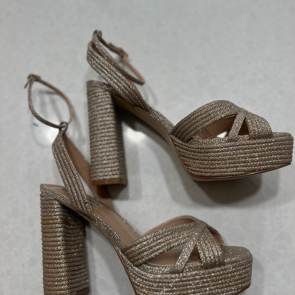 Steve Madden Glittery Gold Strappy Heels